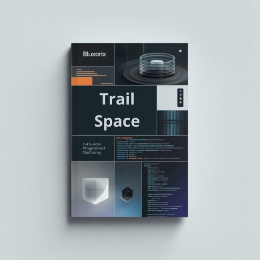 Book cover of 'Trail Space' by Bluxorix on a light gray background